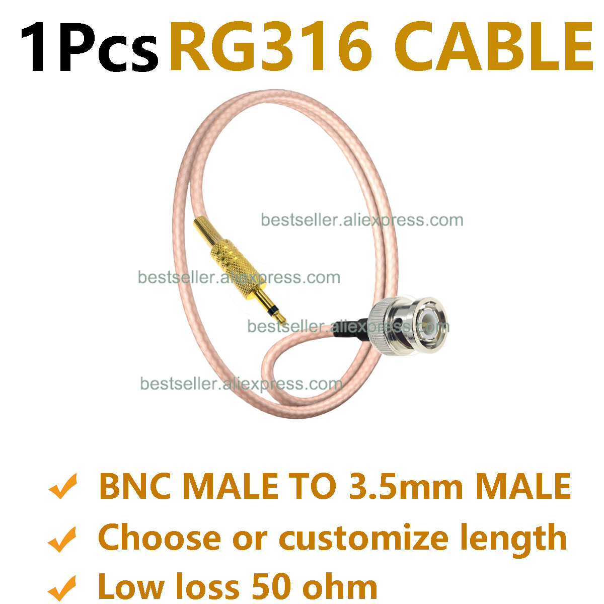 Jumper Wire Kit - 1 Adet RG316 BNC Erkek -